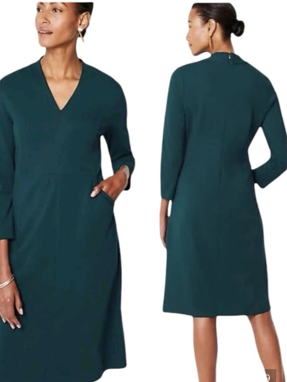 NWT J. Jill Wearever Collection "Tidewater" Teal Green Jersey Sheath Dress